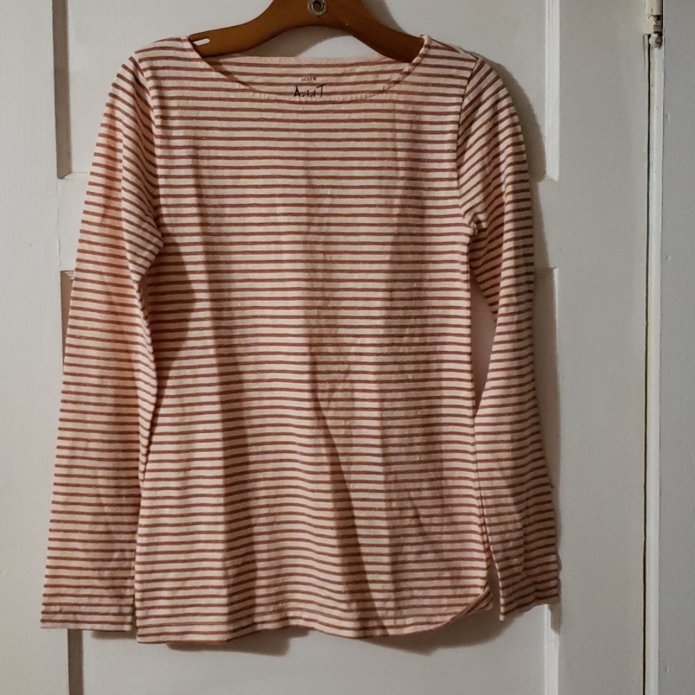 Cream Stripe JCrew long sleeve Artist T
